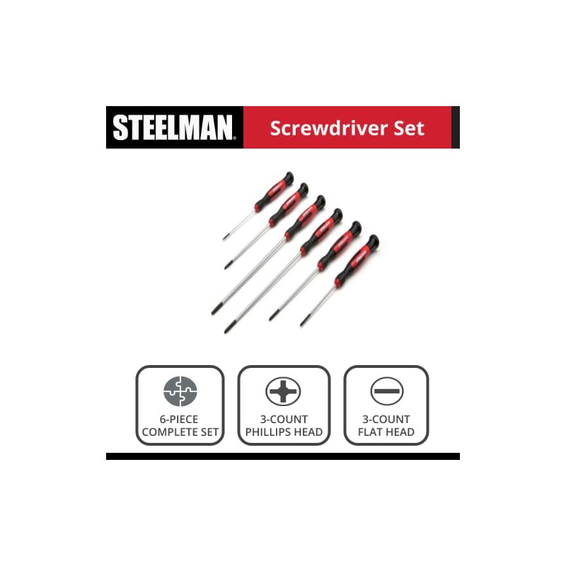 STEELMAN 41776 de largo Phillips y cabeza plana juego de