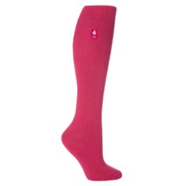 Ladies Extra Long Heat Holders socks 2.3 Tog 8 Colours 4-8 uk, 37-42 eur (Rasberry)