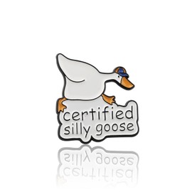 PLITI Goose Gift Goose Lover Gift Goose Owner Gift Goose Game Gift Certified Silly Goose Brooch Pin For Farmer (Certified Goose pinCA)