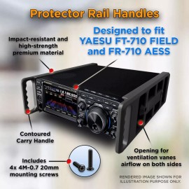 MakeIt3D Carry Handles for YAESU FT-710 FIELD and FT-710 AESS Radio Transceivers - All Black