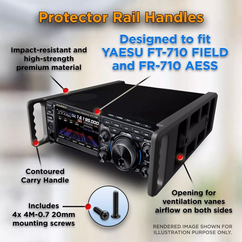 MakeIt3D Carry Handles for YAESU FT-710 FIELD and FT-710 AESS
