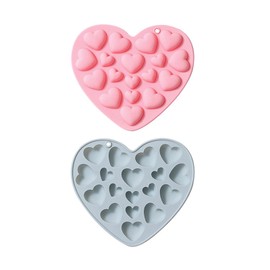 Ipotkitt 2 moldes de silicona para fundición de resina, mini moldes para tartas en forma de San Valentín en 2 colores para manualidades de resina UV