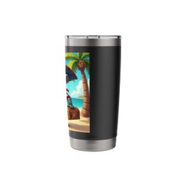 ROBOT PIRATE GETS THE TREASURE FUN TEE PIRATE DESIGN Stainless Steel Insulated Tumbler