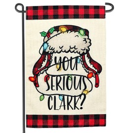 Merry Christmas Garden Flag 12x18 Inch Double Sided Christmas Tree Elk Light Dog Flag(C)