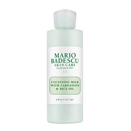 Mario Badescu Leche limpiadora con clavel, aceite de arroz y vitamina E – Limpiador desmaquillante líquido sin enjuague con fórmula lechosa para el cuidado de la piel y una experiencia de limpieza suave, 177 ml