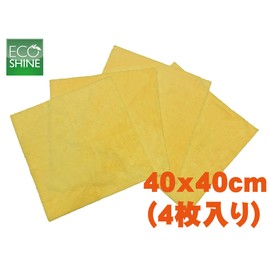 AguaMirai ES-PT44Y4-R, Premium Microfiber Car Wash Cloth (Ultra Absorbent), 15.7 x 15.7 inches (40 x 40 cm), Set of 4, Product Code: 5059