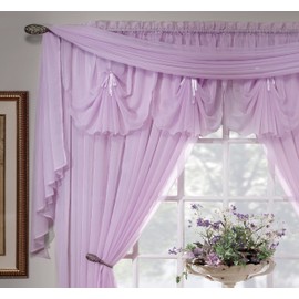 Today's Curtain Emelia Original Voile Scarf 216", Lilac, 45"W x 216"L