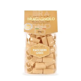 Pastificio Bragagnolo, Paccheri Lisci 878 Bronze-Drawn, 100% Italian Pasta, Made with Durum Wheat Semolina Flour, Non GMO (1 LB. BAG) - Consistently al Dente.