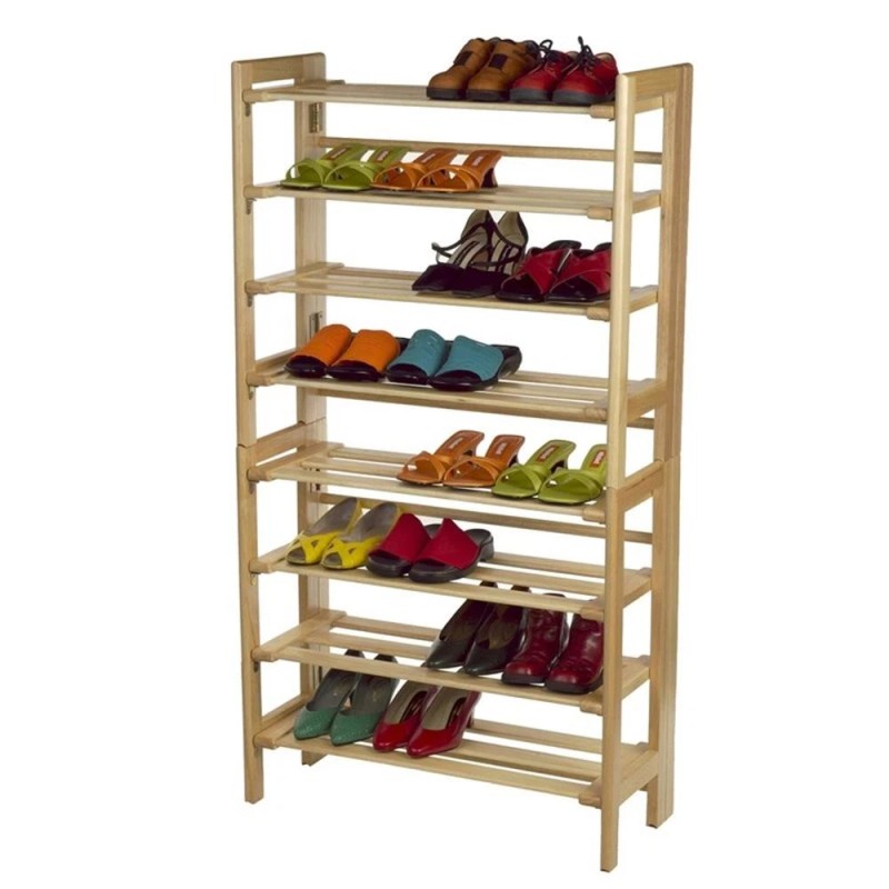 Winsome Clifford 4-Tiers Transitional Solid Wood Shoe Rack in Natural