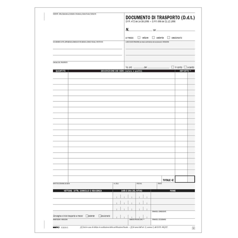 EDIPRO - E5218C - transport paper pad 25 x 4