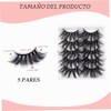 Pestañas postizas, 5 pares de pestañas multicapa de 25 mm,