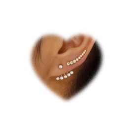 Crymystal Boho Kristalljacke Ohrringe für Frauen Langes Kristallkuff Wrap Ohrringe Gold Bar Rhinestone Kletter Ohrringe personalisierte asymmetrische Ohrringe Schmuck für Mädchen Geschenke