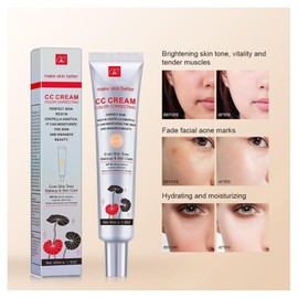 Crema CC correctora de color con SPF 25, base ligera de cobertura, suero hidratante, maquillaje y cuidado de la piel uniforme, aumenta la luminosidad, refina la textura de la piel, evita el daño solar (Oscuro, All skin)