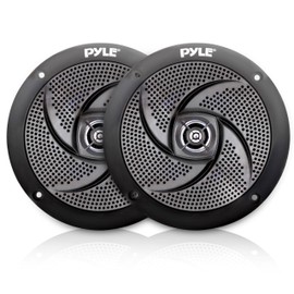 Low-Profile Waterproof Marine Speakers - 240W 6.5 Inch 2 Way 1 Pair Slim Style Waterproof and Weather Resistant Outdoor Audio Stereo Sound System, for Boat, Off-Road Vehicles - Pyle (Black)
