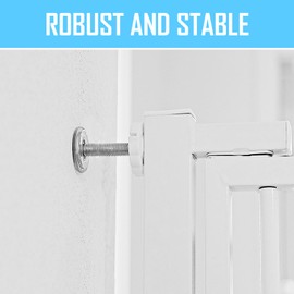 4 Pcs Stair Gate Pressure Fit Spares Set,M10 Threaded Spindle Rods Stairgate Pressure Fit,Metal Baby Gate Extension Safety Gate Fittings for Baby Pet Safety Doors Walk Thru Door 10mm White