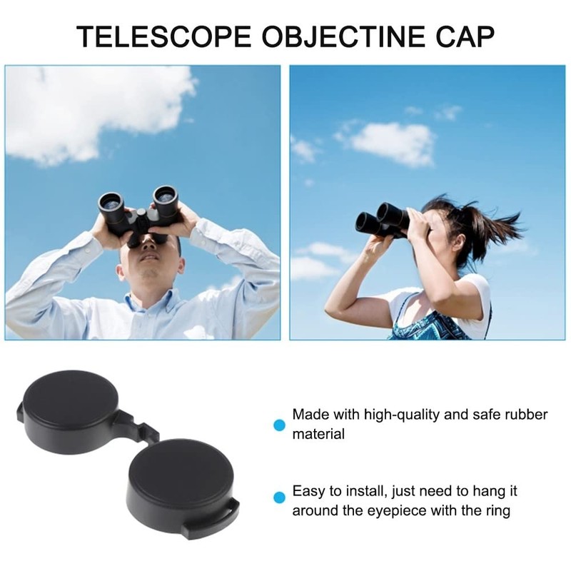 Binoculars Cover, 3 Pieces 42 mm Lens Cover, Rubber Dust
