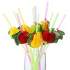 ALINK 50-Pack Tropical Fruit Plastic Drinking Straws, Hawaiian Beach Cocktail
