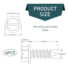 Prywog 4 PCS Car American License Plate Frame Accessories, License Plate Fixing Screws, Stainless Steel Screw Set, Universal for Most Cars (Silver)