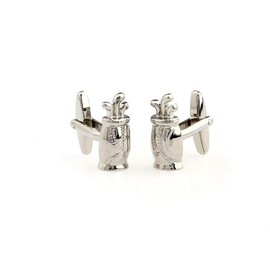 MRCUFF Golf Bag and Clubs Pair Cufflinks in a Presentation Gift Box & Polishing Cloth