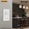 BESTTEN (50 Pack) USWP4 Matte White Screwless Switch Plate, 1-Gang