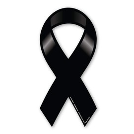 Plain Black Rememebrance Ribbon Magnet by Magnet America Is 8" x 3.875" Made for Vehicles and Refrigerators