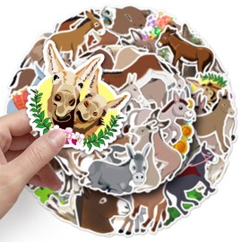 Donkey Stickers for Laptop (50 PCS),Gift for Children Teens Adults Girl Boys,Waterproof Stickers for Water Bottle,Donkey Vinyl Stickers for Scrapbook,Skateboard,Bike,Phone,Dairy