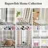 Bapawfish Tan White Buffalo Plaid Full Blackout Curtain Panel 72