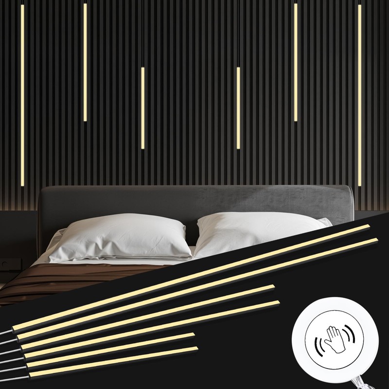 CUBITOR LED Recessed Lighting Kit,6 Pack Self-Adhesive LED Light Bar,