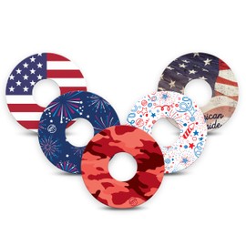 ExpressionMed - Adhesive Patches for Libre 3 & Libre 3 Plus (Pack of 5) - Made in The USA, Waterproof, Non-Fraying, Pre-Cut CGM Sensor Tapes (July 4th 2025)