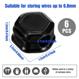 Yuanchu 6 Pcs Magnetic Cable Clips, Magnetic Cord Holder Adhesive Magnetic Cord Clips for Under Desk Cable Management Magnetic Cord Organizer for Home Office Desk Phone Car Wall Nightstand(6)