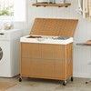WOWLIVE Laundry Hamper with Wheels, 160L Handwoven Rolling Laundry Basket