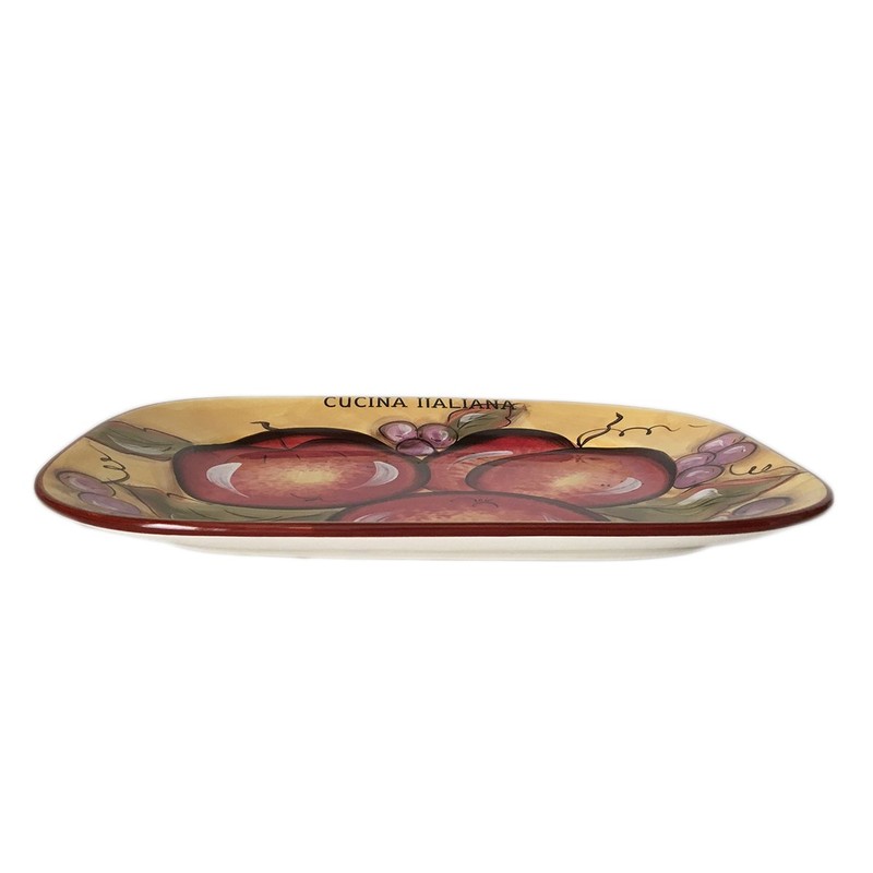 Classic Cucina Italiana Ceramic Rectangular Serving Tray Fruit Honey Design