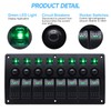Geloo 8 Gang Marine Rocker Switch Panel, Boat Switch Panel