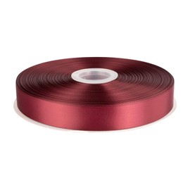 Double Faced Satin Ribbon, 25mm X 91M, Solid Polyester Ribbon for Gift Wrapping, Crafts, Wedding Party Ceremony Decoration, Floral Arrangement, Sewing (Burgundy)