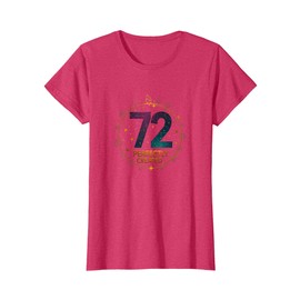 72 and Perfectly Created Birthday Gift for Seniors T-Shirt, Women, Red Heather
