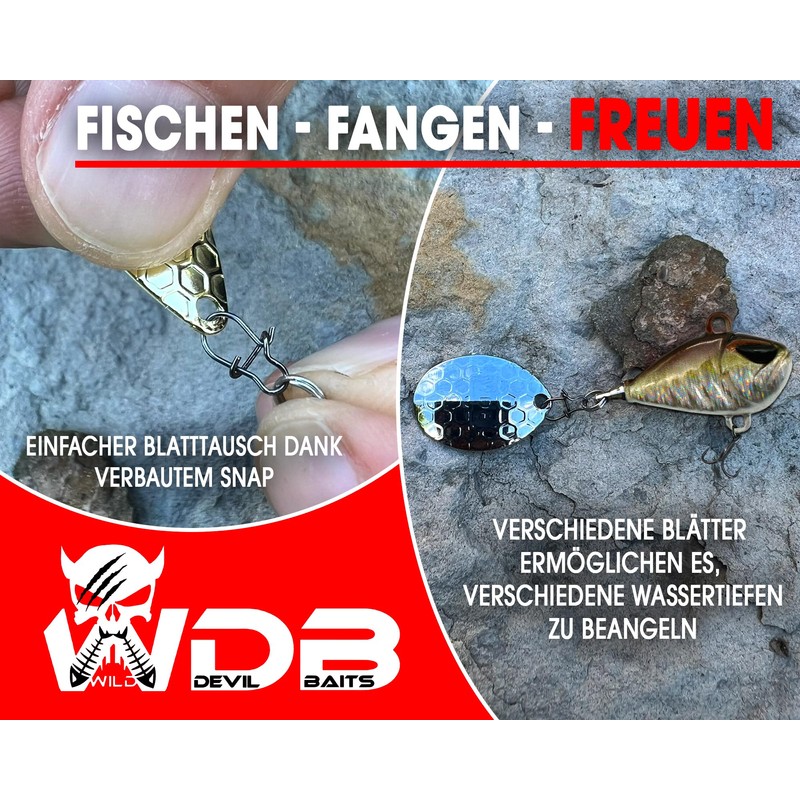 Wild Devil Baits Multi Tail Spin Jig Lead Head Spinner