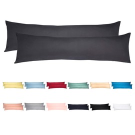 Livessa Side Sleeper Pillow Cover 40 x 145 cm (Set of 2 Pillowcases) - Cushion Cover with Zip, 100% Cotton, Oeko-Tex Certified, Breathable