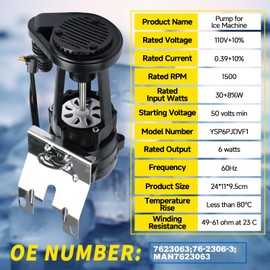 ATVMaster 7623063 Water Pump,115V 60HZ 6W Compatible with Manitowoc Ice Machine, Fit for A, B, C, E, G, H, J, K, M, P and Q Series
