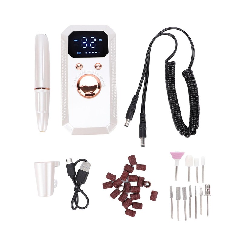 Professional Electric Nail Drill, 32 Speeds Cordless Nail File Machine,
