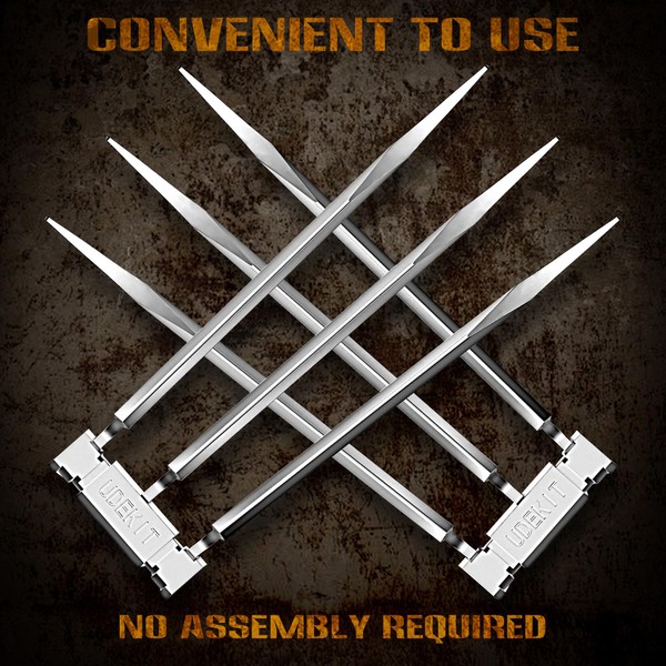 Udekit Two Metal Wolf Claws, Silver Metal Claws for Adults