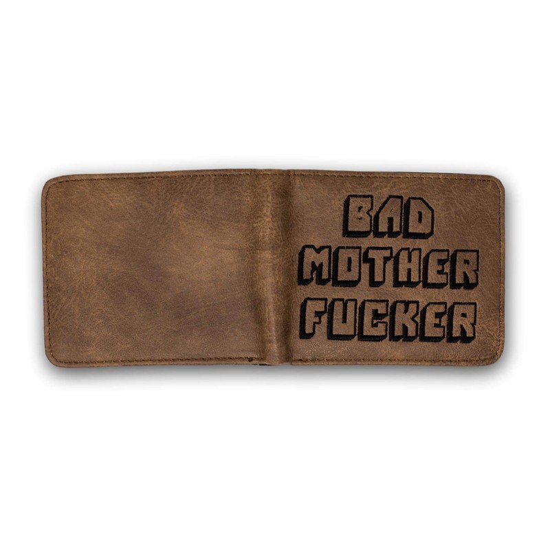 Bad Mother F Ker Wallet Pulp Fiction, Embroidered Tan Synthetic