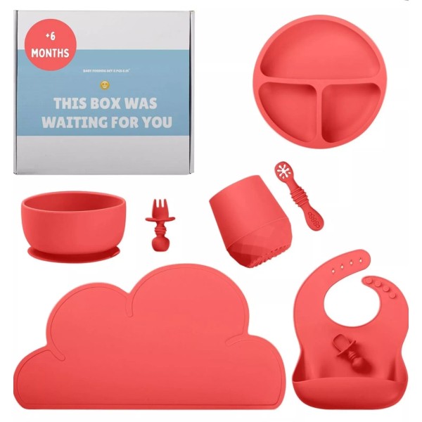 Hesstian Set of 8 silicone pieces for feeding babies. Available