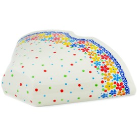 Polish Pottery 8½-inch Coffee Filter Holder made by Ceramika Artystyczna (Flower Meadow In The Garden Theme) Signature UNIKAT + Certificate of Authenticity