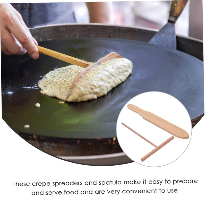 HAKIDZEL Handmade Bamboo Dragonfly Wooden Rake Pancake Crepe Spreader Spatula