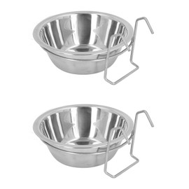 Hanging Pet Bowl, Stainless Steel Dog Bowls for Crates, 2 Pack Large Puppy Bowls, Non Spill Crate Water Bowl with Hook, for Indoor and Outdoor Use, Dishwasher Safe