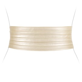 XZQTIVE - Cinturones elásticos anchos para mujer, vestidos de cintura negra, cinturón de corsé para mujer, cinturones anchos y elásticos, Ancho: 7,5 cm, oro elegante, Fits Waist Sizes 26-28 inch