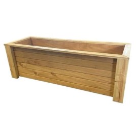 Real Wood Products 35"Wood Western Red Cedar Deck Box Planter Rectangle Vegetables Herbs Flower Bed