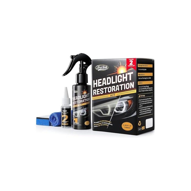 Headlight Restoration Kit - No Tools Required for Clear, Bright