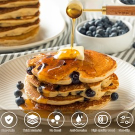 LAINIUTE 8Pcs Gold Measuring Cups and Spoons Set with Wooden Handle Portable Reusable Stainless Steel Cup Measuring Spoons Set with 8 Curved Hooks for Kitchen Home Baking