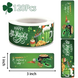 120pcs St Patrick's Day Decorations Accessories Green Sticker Water Bottle Labels Saint Patrick's Day Stickers Labels St Patricks Party Decal for Irish Festival Saint Paddy's Day Party Decorations(A)